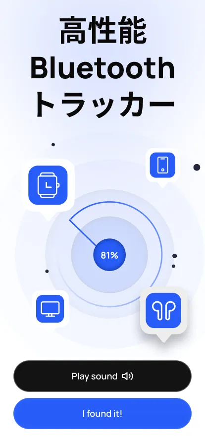 iPhone版Bluetooth Finderの距離推定付き周辺表示