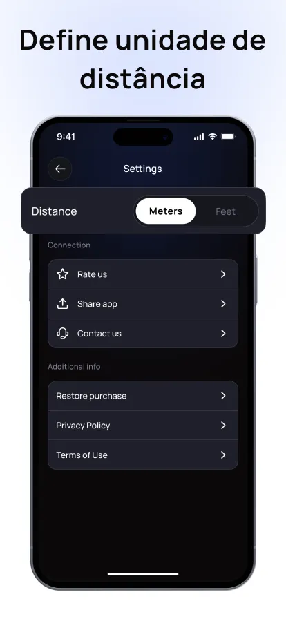 Radar do Bluetooth Finder para um aparelho Bluetooth selecionado no iPhone