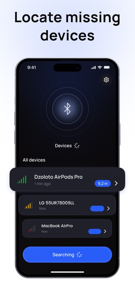 iPhone版BLE Detectorの周辺Bluetoothデバイス一覧