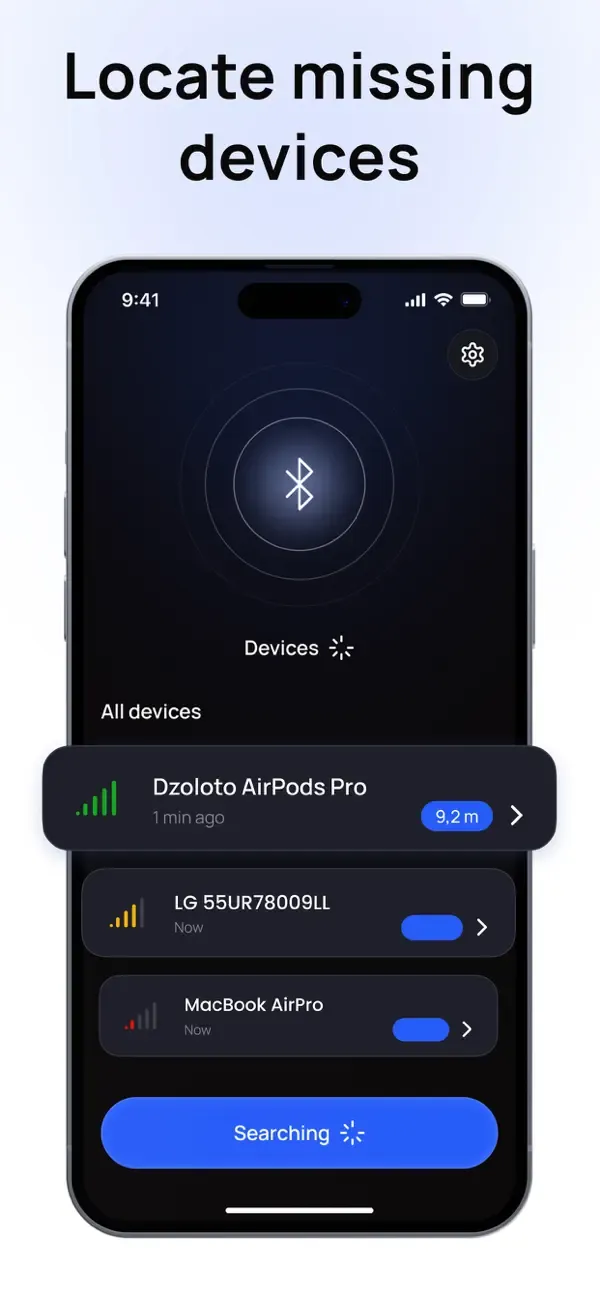 Bluetooth Finder list of nearby Bluetooth devices on iPhone